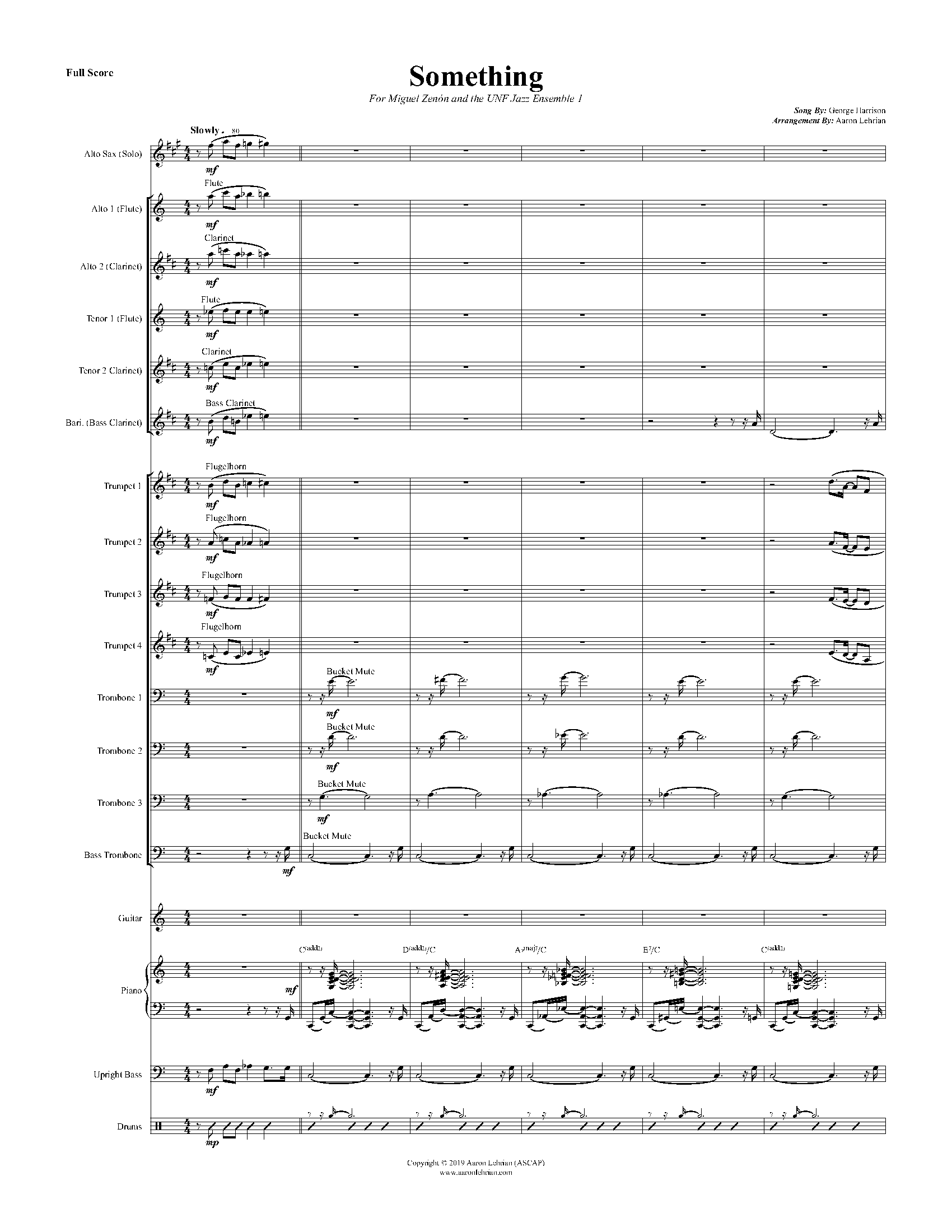 “Something” for Big Band – Score and Parts
