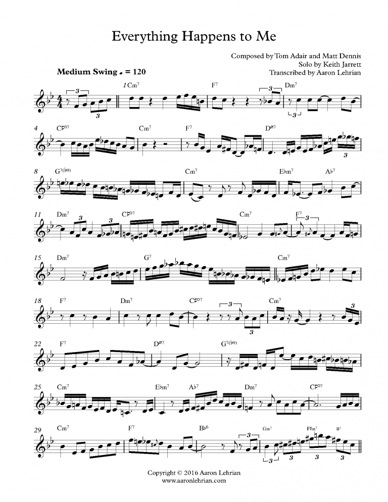 Everything Happens to Me Keith Jarrett Aaron Lehrian Everything Happens to Me Keith Jarrett Aaron Lehrian